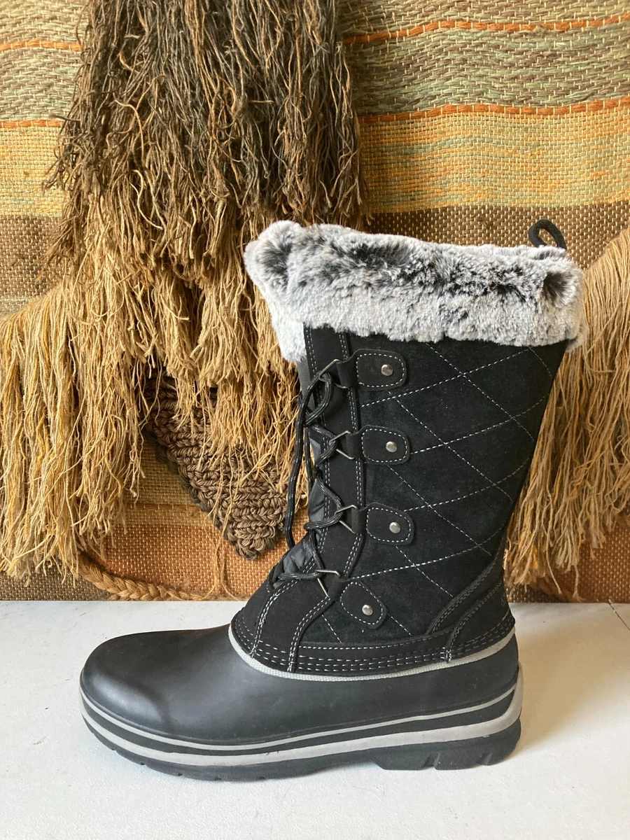 Khombu Women s Ellie Winter Boots Black Size 11 eBay