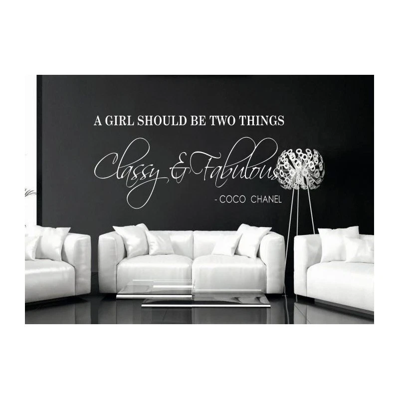 A girl should be Coco Chanel WALL ART STICKER ROOM DECAL MURAL decor quote