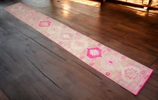 EXTRA LONG Runner Rug HandMade Hallway Decor Rug Runner PINK Turkish rug 2x15 ft