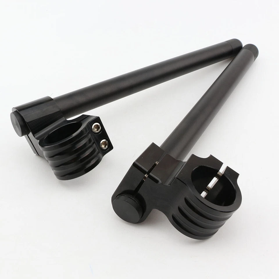Black 50mm Riser Clip On Handlebars For Yamaha YZF R1 1998-2016 750R 1994-1997 - Image 4 of 4