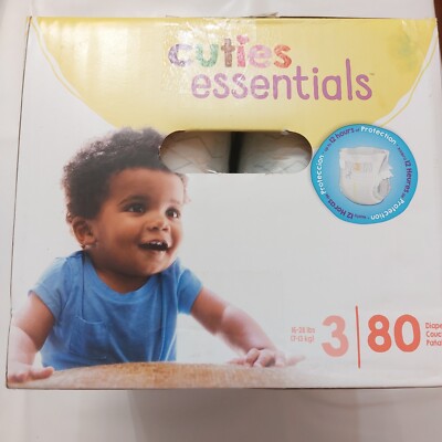 Cuties Essentials Baby Diaper Size 16 to 28 box of 80- NEW