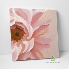 Pink Peony Flower Square Canvas Art Wall Art Print Picture Fashion Home Decor.