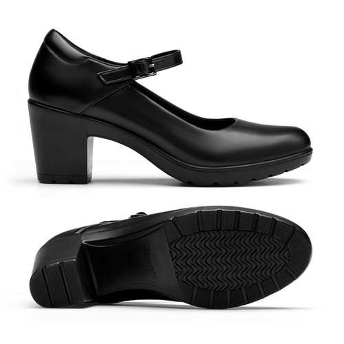 Women Ankle Strap Mary Jane Round Toe Chunky Low Block Heel Comfort Pump Shoes - Picture 4 of 26