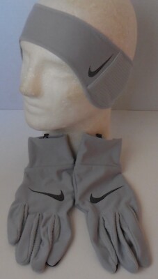 nike women's essential running headband and glove set