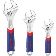 WORKPRO 3-piece Adjustable Wrench Set CR-V with Rubberized Anti-Slip Grips USA