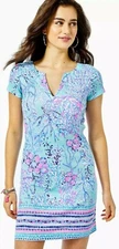 Lilly Pulitzer Sophiletta UPF 50 Blue Ibiza Now You See Me Engineered Dress 