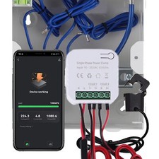 WiFi Single Phrase Energy Meter W/ Clamp Electricity Power Consumption Monitor