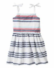 Gymboree Star Spangled Summer Striped Dress Sz 7