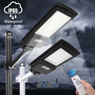 99000000LM LED Solar Street Light Dusk Dawn PIR Sensor Security Lamp+Remote+Pole
