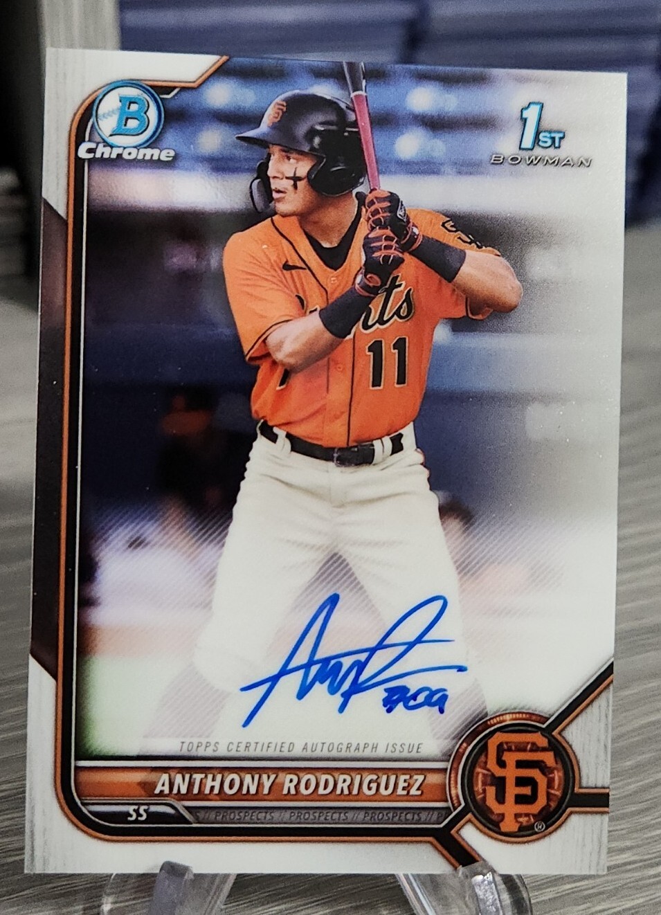 Anthony Rodriguez 2022 Bowman Chrome Autograph 1st Bowman #CPA-ARZ Giants