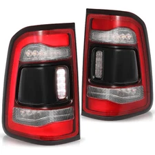 For 2019-2022 Dodge Ram 1500 Blindspot Ready LED Tail Light Black Rear Lamp