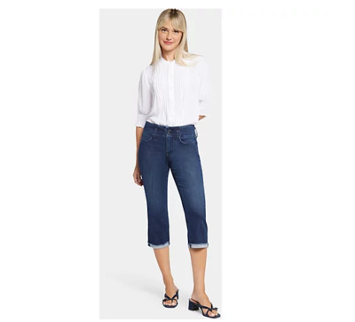 NYDJ Not Your Daughters Jeans Marilyn Raw Hem Crop Jeans-Size 6-Slimming-Sm Flaw