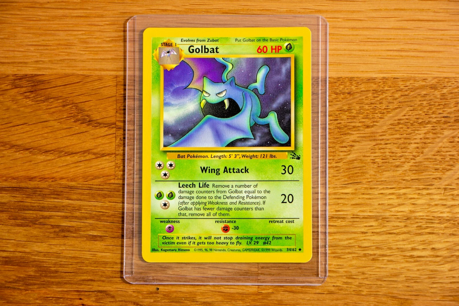 Golbat Uncommon 34/62 Fossil Unlimited - NM Vintage English Pokemon