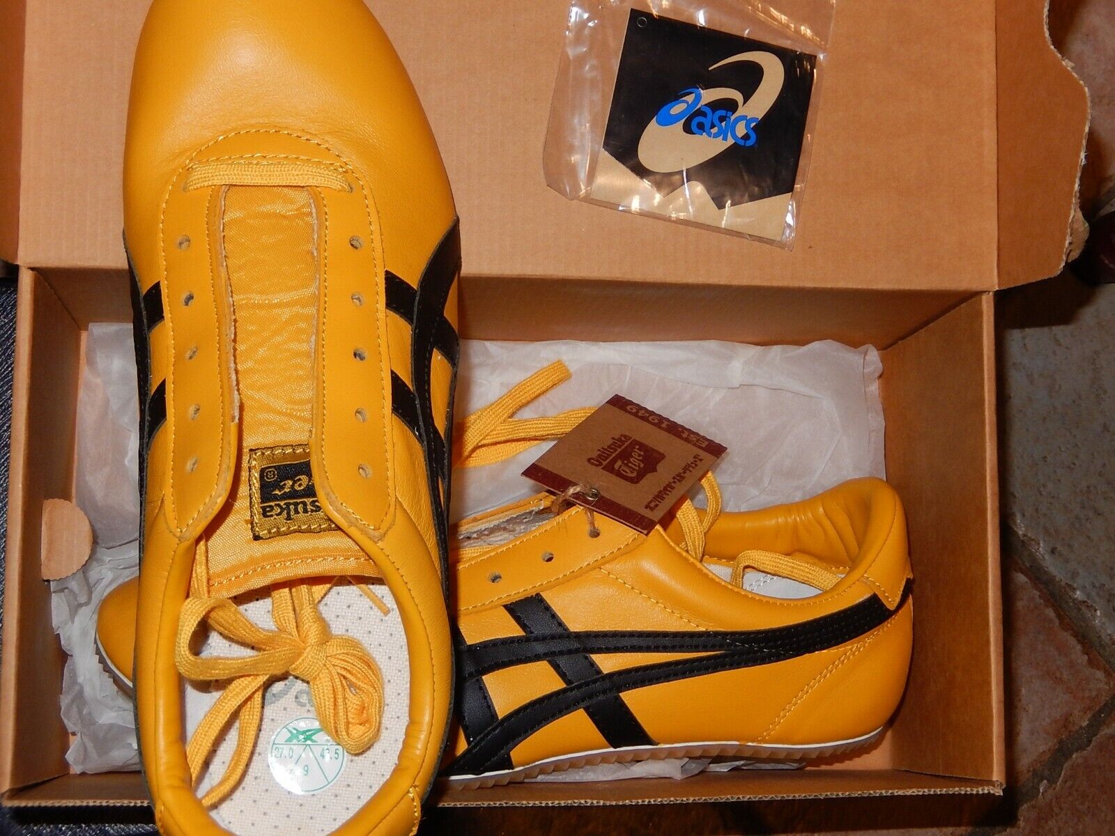 KILL BILL Onitsuka Tiger Tai Chi ASICS Yellow Black Authentic 2003 SZ 9m 10 1/2W