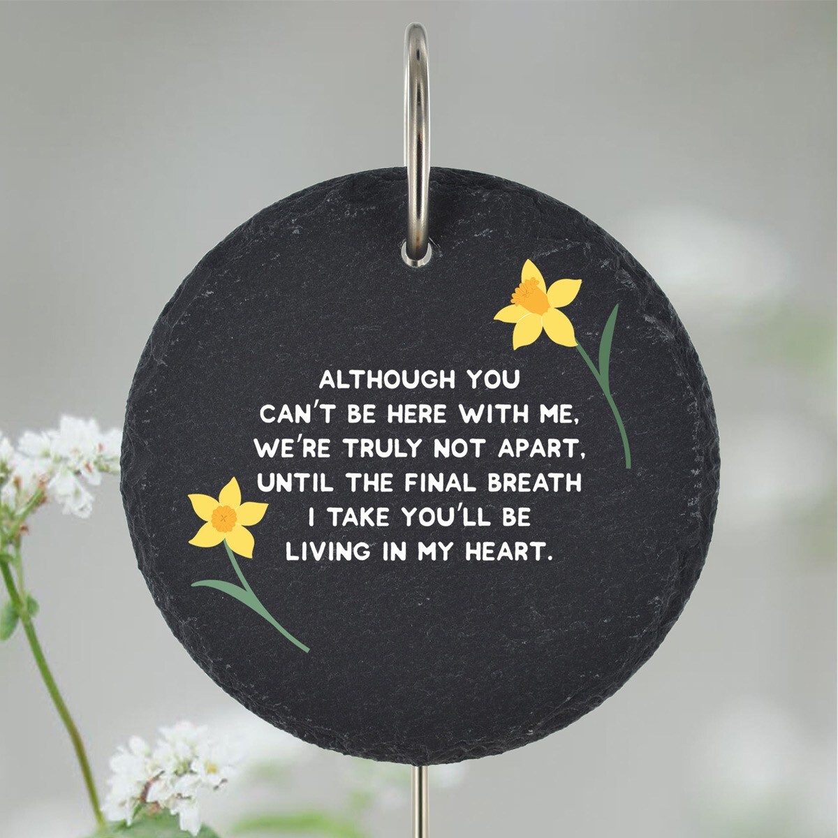 Daffodil Grave Stick Marker Plaque Ornament Memorial Slate Graveside Decor