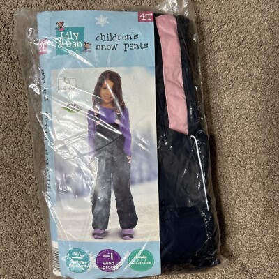 New 4T Aldi Lily Dan Pink Blue Children's Snow Pants Overalls