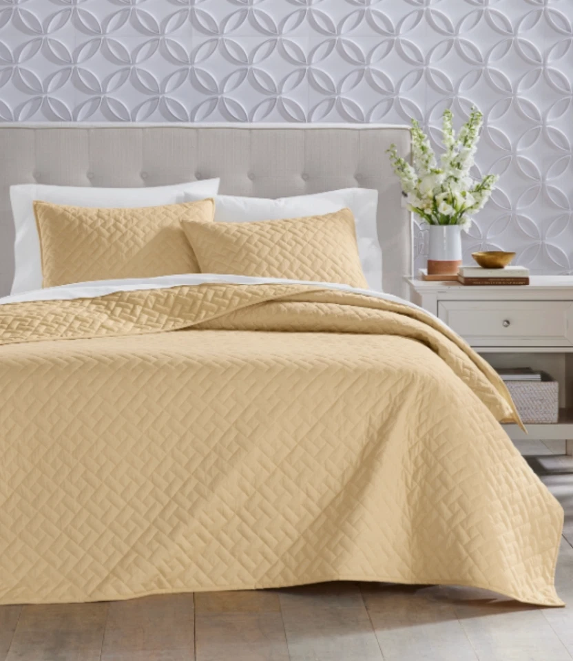 $260 New Charter Club Reversible Chambray Quilt, Bedding White - Image 3 of 4