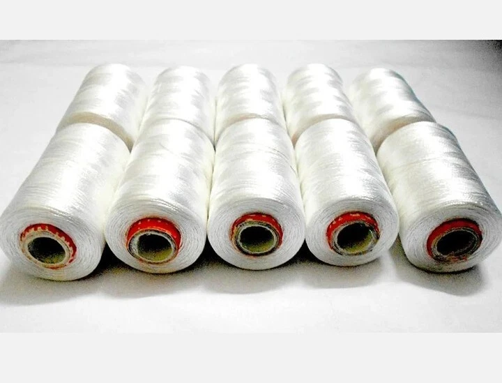 Viscose Rayon Yarn Thread White Embroidery Bangle Jewellery Making 10 Spool - Image 3 of 3