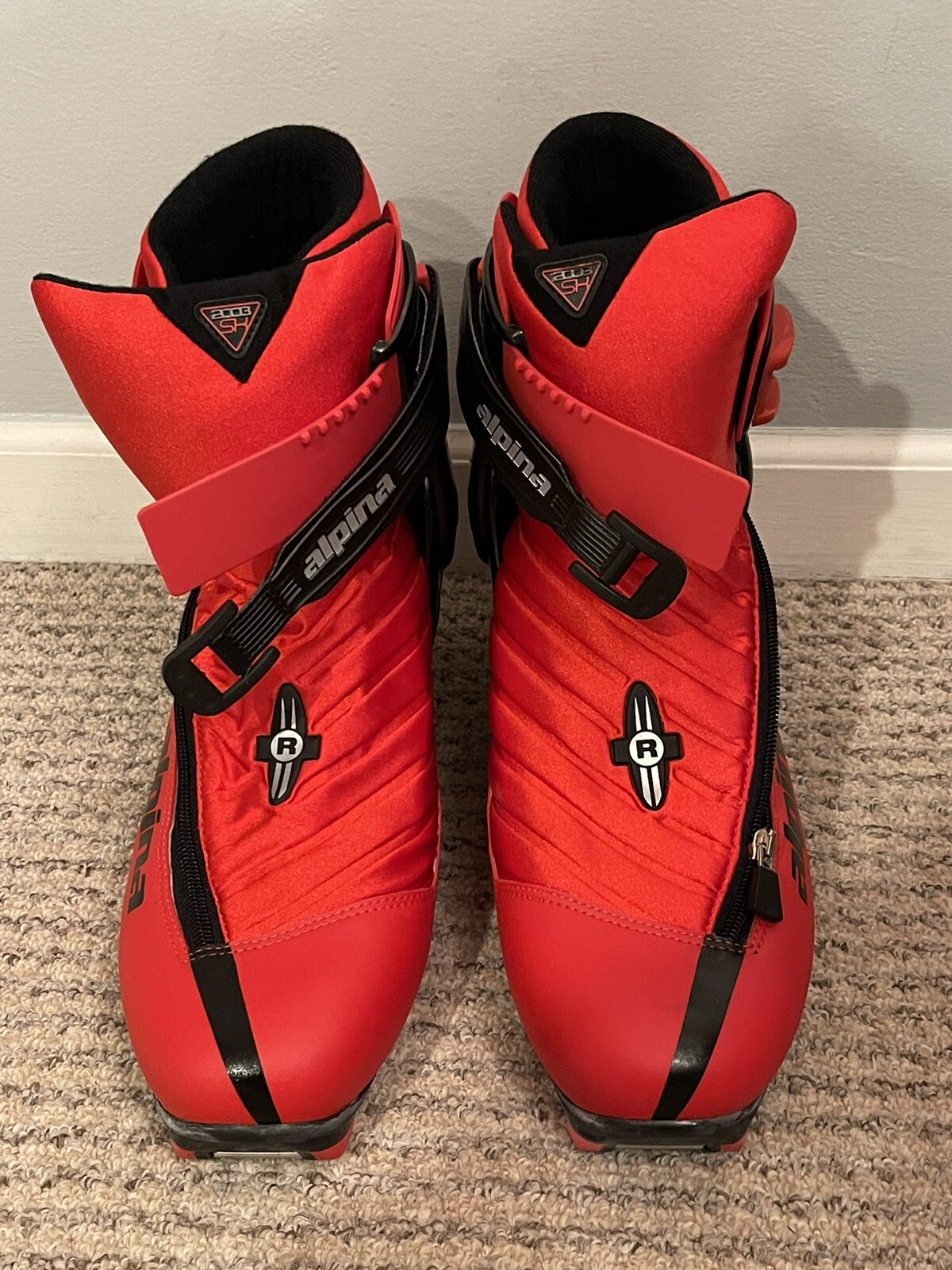 SALOMON Scarponi da sci Alpina ASC Racing Nordic Cross Country Rosso Nero Uomo Taglia EU48 US1