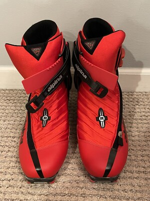 Alpina ASC Racing Nordic Cross Country Ski Boots | Red/Black | Men Size EU48 US1
