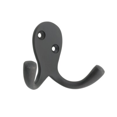 Zenith 30mm Matte Black Double Robe Hook