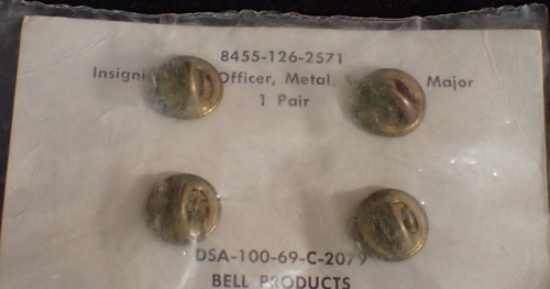 Vietnam War US Army Insignia Metal Officer Subdued Major PAIR Bell Ind. 1969 - 第 5/6 張圖片