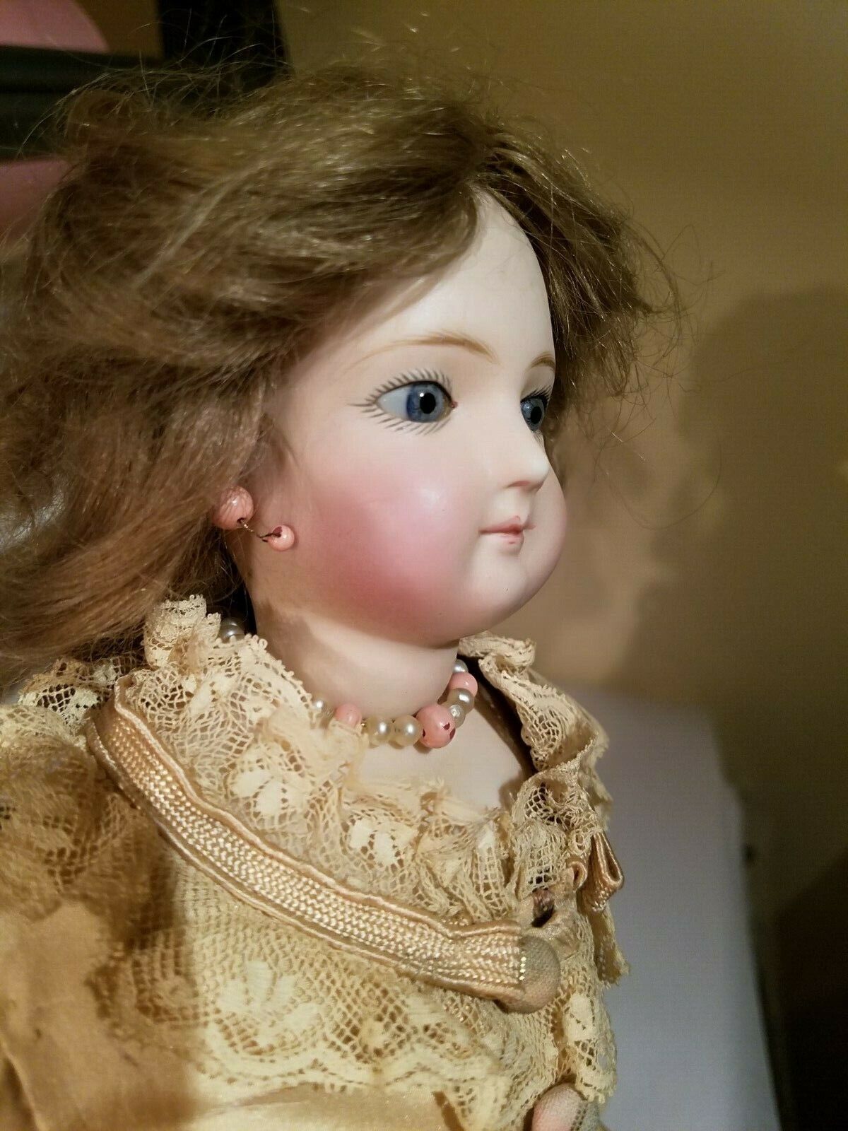 SOLD Antique DEP Size 7 Antique French Bisque Doll, 17.5 IN