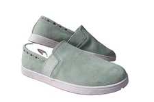 NWOB Spenco Orthotic Suede Water Repellent Slip-On Shoes Santa Barbara-9 B Green