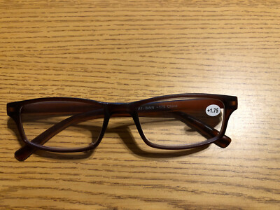 Apollo Reading Glasses +1.75 Brown with Clear Cases , Fast Shipping (Laq-1.75-1)