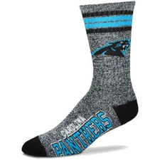 NFL Carolina Panthers Gray Got Marbled Crew Socks FBF -Size Large  ~NEW~