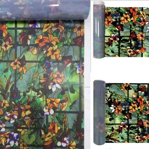 Películas adhesivas estáticas 3D para ventanas esmeriladas vidrio de camelia pegatina decoración del hogar - Imagen 6 de 6
