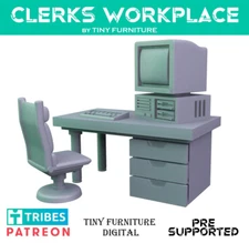Clerk's Workplace - The PC parts are all separate pieces! - 28mm/32mm
