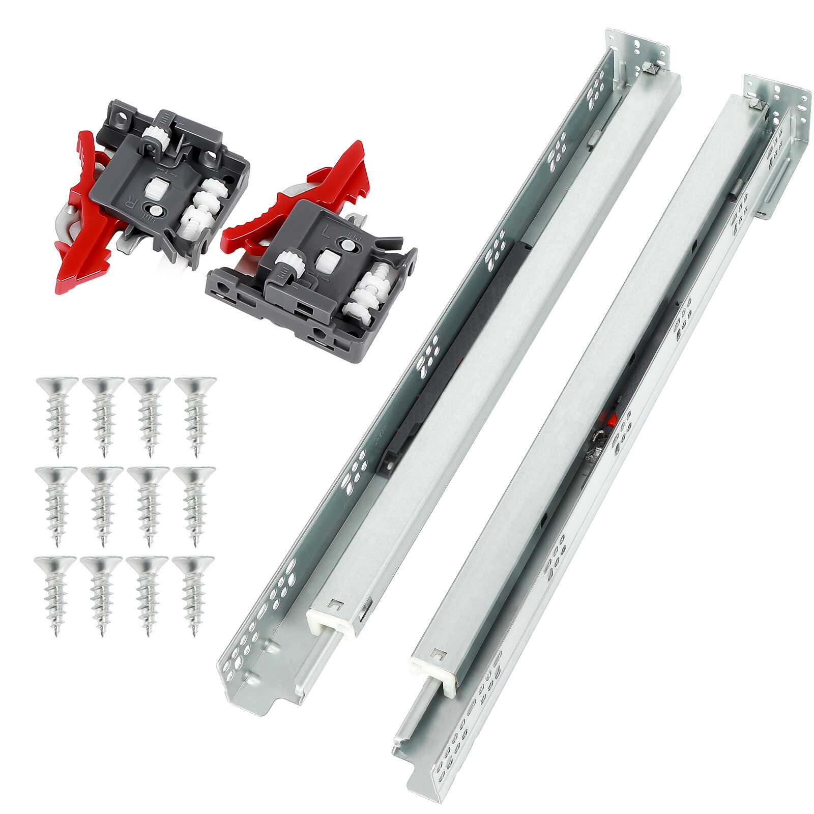 Soft Close Drawer Slides 8 Pairs, 15 Inch Drawer Slides Bottom Mount Hidden