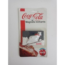 Vintage 1999 Coca-Cola Coke Polar Bear Skiing Magnet #51491