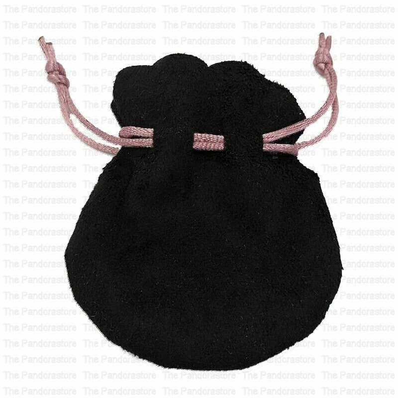 PANDORA Black Pouch Velvet Felt Jewellery Pouch Charms Rings Earrings Gift bag - Image 2 of 2