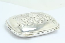 Tabacchiera Fiori in Argento 800°% con fiori incisi nuova