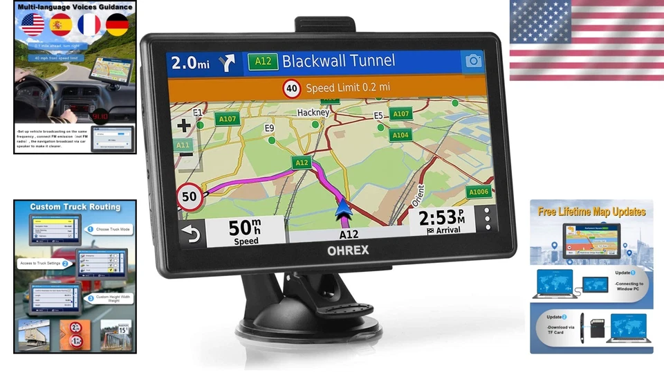 7-Inch Commercial GPS with Bluetooth Calling, Voice Alerts & Lifetime Updates - Image 2 of 4