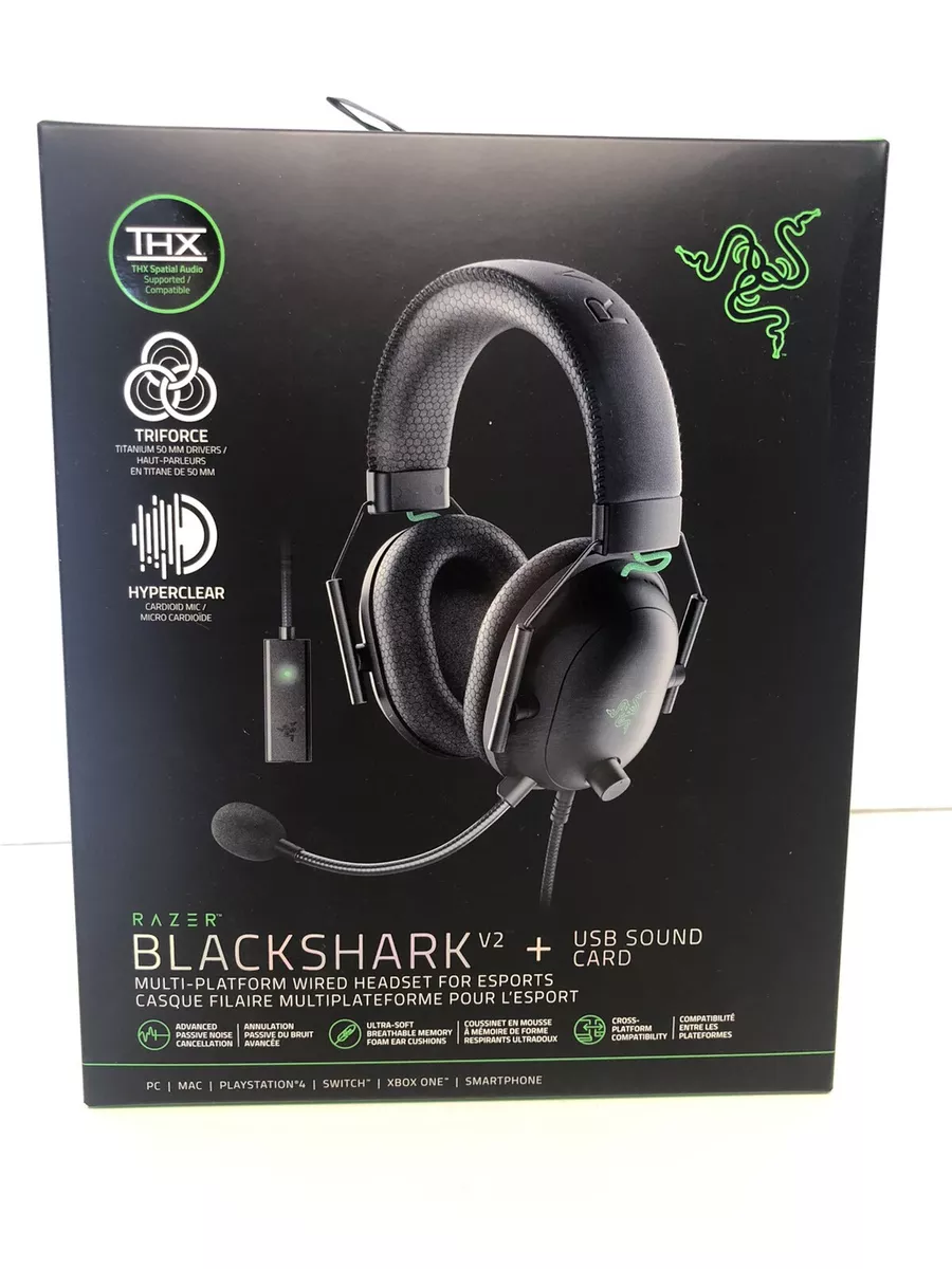 Razer BlackShark V2 Wired Headset + USB sound card Brand New | eBay