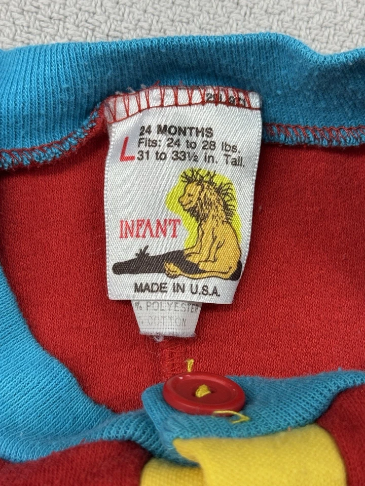 Sears Varoom vintage! Dinosaur Racing One Piece Bebé 24 Meses Rojo Foto 3 de 4