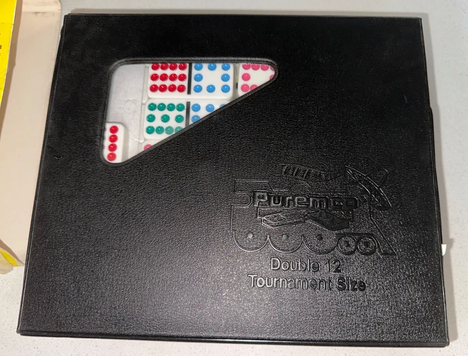 Puremco 2003 Mexican Train Dominoes Vintage Case Double 12 sealed contents new - Image 2 of 4