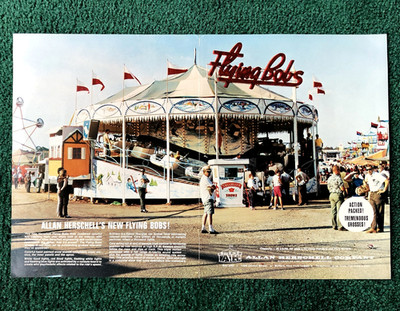 ORIG 1969 ALLAN HERSCHELL FLYING BOBS BROCHURE CARNIVAL AMUSEMENT RIDE CAROUSEL