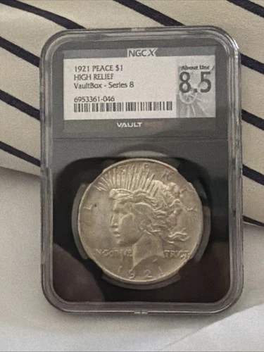1921 High Relief Peace Silver Dollar $1 NGC AU 55