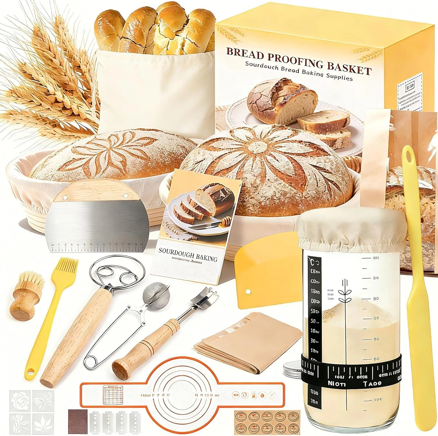 Sourdough Starter Kit Sourdough Bread Baking Supplies Round & Oval Banneton