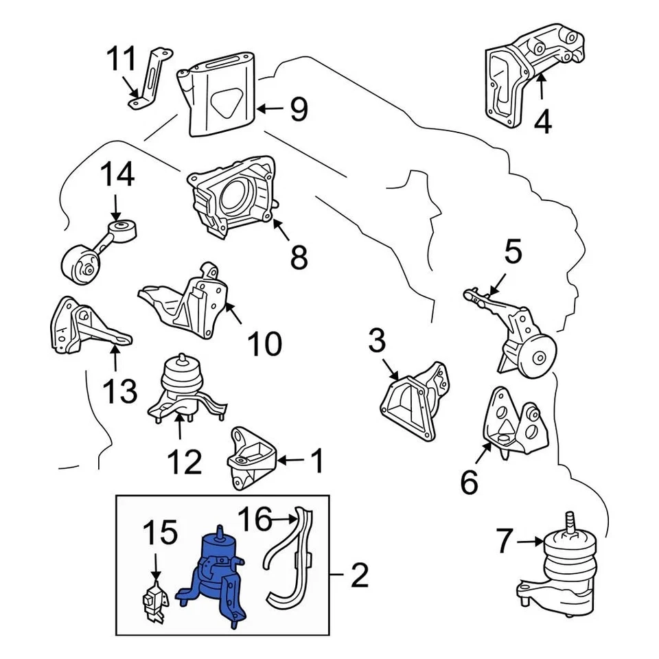 For Lexus RX330 2004-2006 Lexus 123600A090 Front Engine Mount Foto 2 de 2