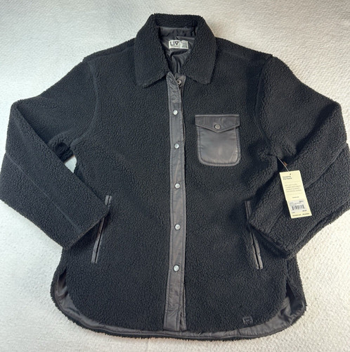 Liv Outdoor Cora Shacket Womens Small Black Sherpa Fleece Jacket NWT
