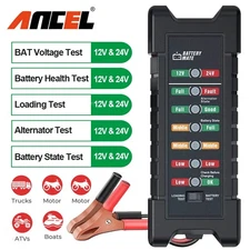 ANCEL BM410 Car Battery Tester 12V & 24V Digital Battery Alternator Analyzer US