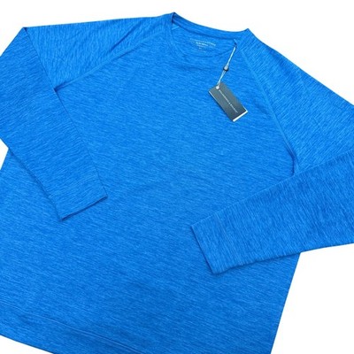 Holderness & Bourne Laidlay Pullover Mens XL Blue Heathered Golf Performance NWT