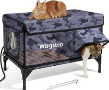      Wagstro Heated Outdoor Cat House Weatherproof Feral Cat Shelter New      