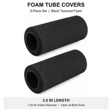 2-Piece 3.5 Inch Foam Cover Pad Set for 1.25 Inch Tubes, Black