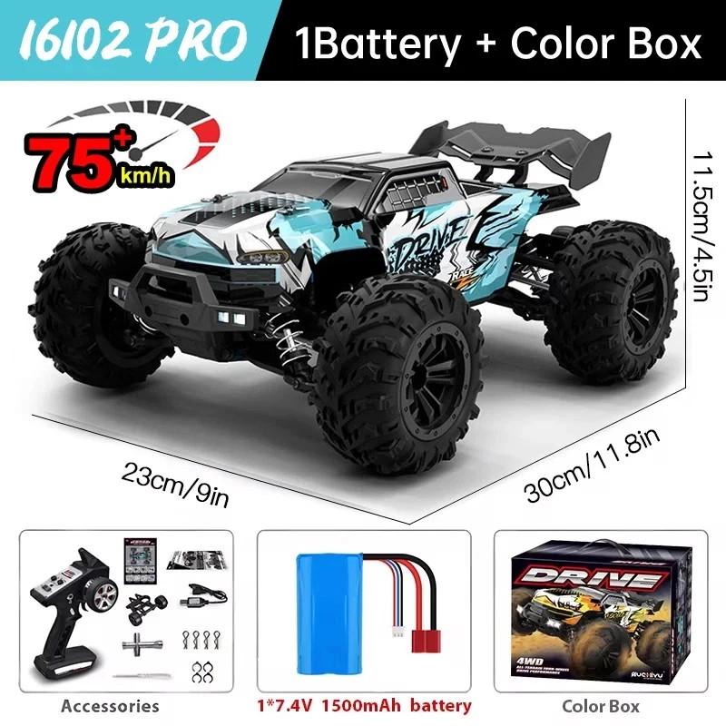 WLtoys 16102 Pro 1:16 75KM 4WD RC (BRUSHLESS) Truggy With LED